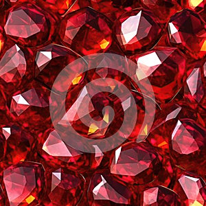 One Shine Ruby Macro Beautiful Texture Tile Seamless Background. Generative AI