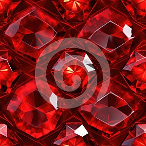 One Shine Ruby Macro Photo. Tile Seamless Background. Generative AI