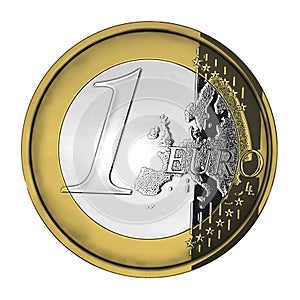 One shiny euro coin