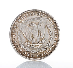 One silver dollar coin