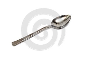 Uno argento cucchiaio sul bianco 