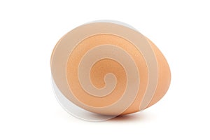 One single breakfast egg isolated on white background