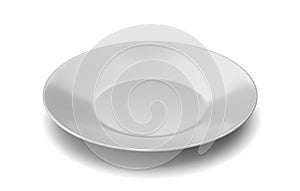 Empty White Porcelain Plate