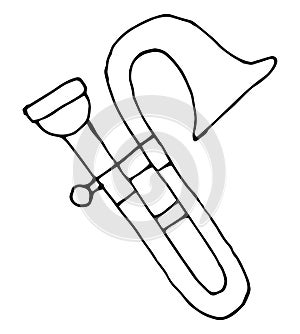 One single line drawing of bass trombone