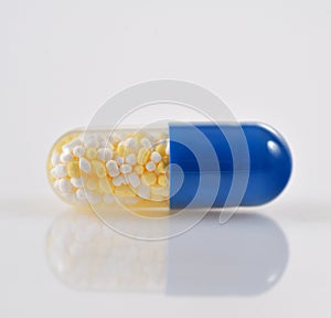One single pill isolated photo