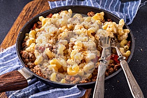 One skillet cheeseburger mac and cheese