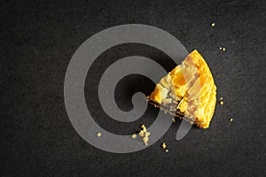 one slice of christmas mince pie closeup