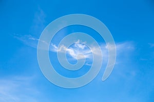 Cloudscape. Blue sky background with white clear  clouds.