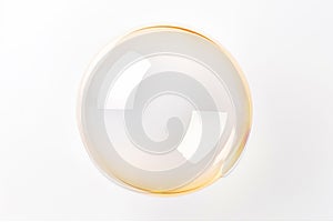 One soap bubble floating in the air isolated on white background. Iridescent bubbles. Dreaming, fun and joy concept, copy space