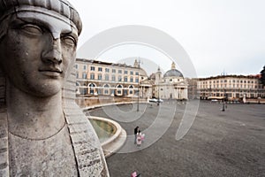 One of the Sphinx in front of People`s Square, Rome photo