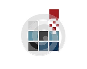 One square taking big decission to leap launch from other 9 squares photo