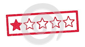 One star rating red ink stamp