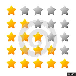One star to Five stars rating icon set