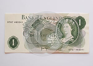 One Sterling Pound note, circa 1970