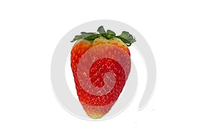 One strawberry isolated on white background