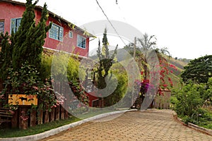 One street of CabeÃ§a de Boi village in Minas Gerais