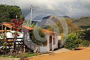 One street of CabeÃ§a de Boi village in Minas Gerais