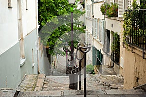 One of the street in Monmarte, Paris, France photo