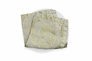 One striped light green colored pure cotton linnen napkin