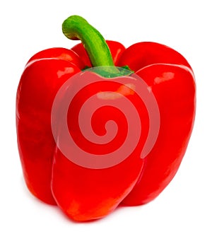 One sweet bell pepper isolated on white background cutout photo