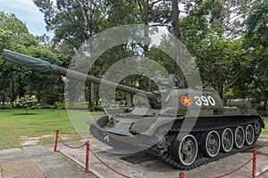 T54 tank that smashed through the gates of the Independence Palace, Saigon on 30 April 1975, ending the Vietnam War