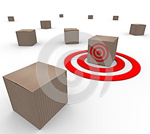 One Targeted Cardboard Box Inventory Warehouse photo