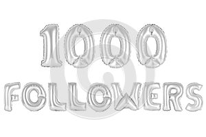 One thousand followers, chrome grey color