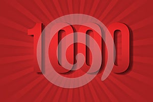 1000 one thousand Number design element decoration poster. illustration letter