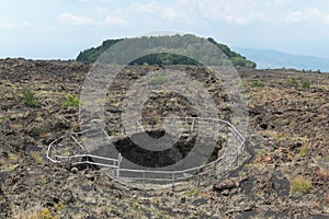 One of three Angel`s Caves in Etna Park, Sicily