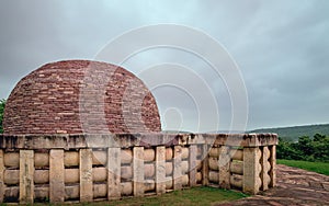 One of the three stupas at Sanchi heritage complex