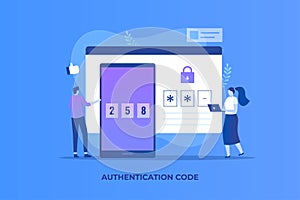 One-time password illustration concept