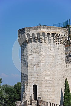 One of the towers forming part of the medieval ramparts surrounding Avignon