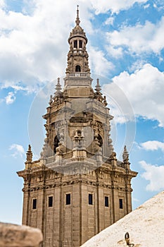 One of the towers of the National Museum in Barcelona, Spain