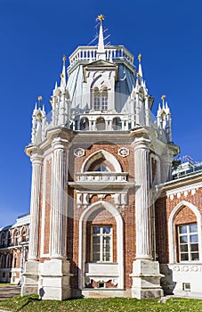 One of the towers of the palace in Tsaritsyno