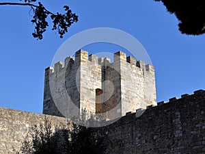 One of the towers of Saint George Castle in Lisbon