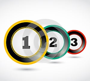 One two three 1, 2, 3 button