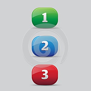 One Two Three button