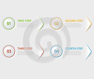 One two three four - flat vector progress icons for four steps