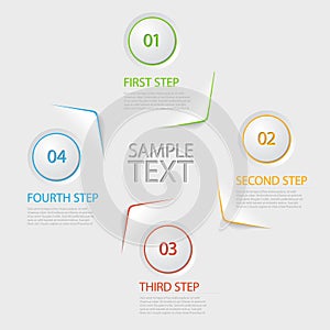 One two three four - flat vector progress icons for four steps