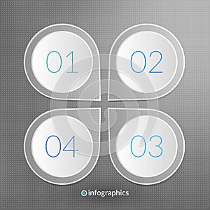 One two three four step vector infographics. 1 2 3 4 progress