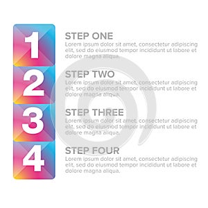One Two Three Four steps progress bar