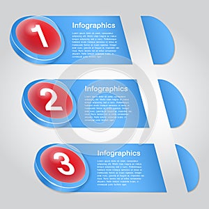 One two three - progress icons for three steps