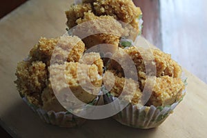 three brown sugar steamed buns on the table