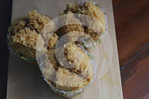 three brown sugar steamed buns on the table