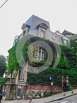 One typical house in Montmatre ,Paris France photo