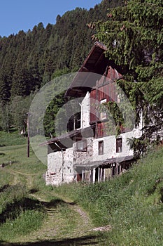 One from typical mountain lodges in mountain villa