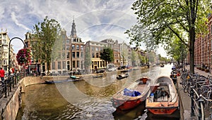 One of the typical views of Amsterdam, the Netherlands