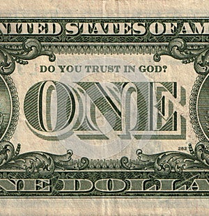 One U.S. dollar banknote with question