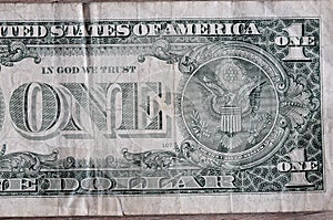 One US dollar bill in Copenhgen Denamrk photo