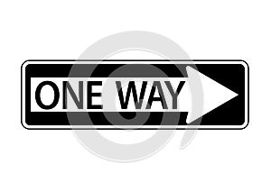 One way arrow sign guide information banner